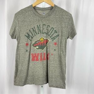 NHL Womens Medium Minnesota Wild Nature Graphic Tee Shirt Crewneck Heather Grey